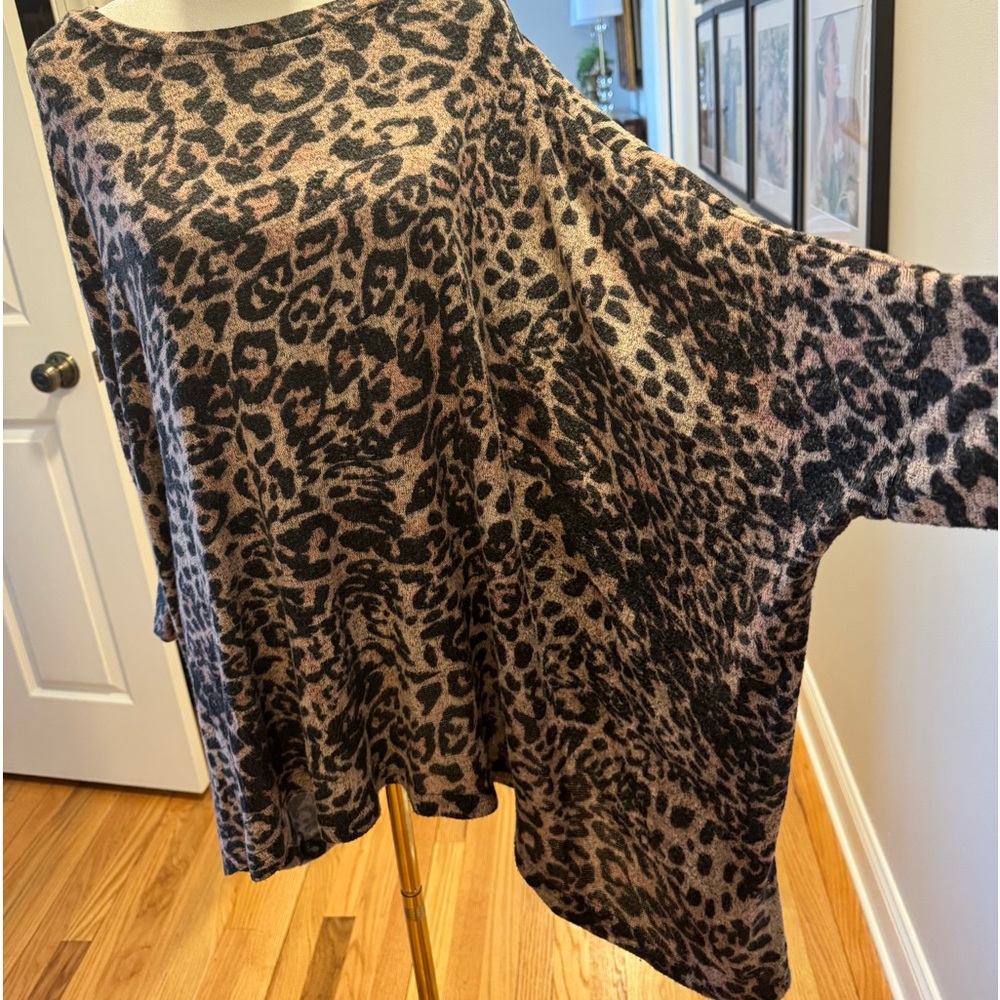 Rain Leopard Sweater Poncho - Picture 6 of 8